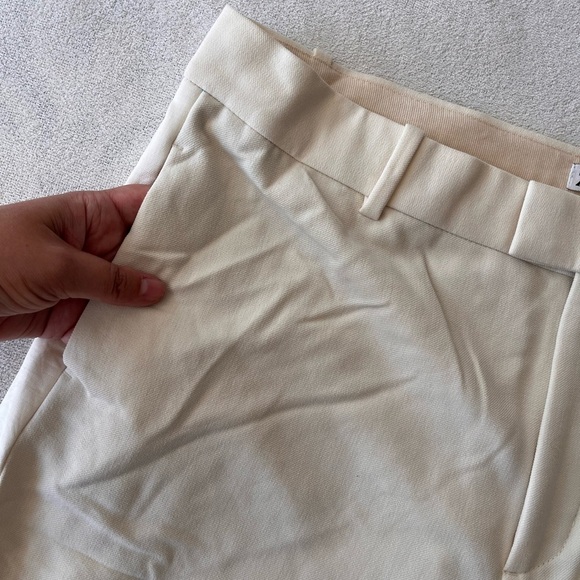 NWT Zara Oyster White Crepe Tuxedo Trouser Pant XL - Picture 8 of 12